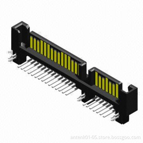 SATA Connector, Right Angle Type, 7 + 15 Pins Male